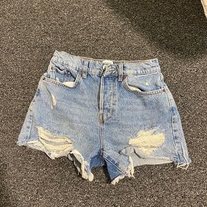 BDG light wash high waisted shorts